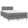 Sommier à lattes de lit avec matelas gris foncé 120x190cm tissu 