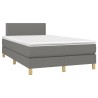 Sommier à lattes de lit avec matelas gris foncé 120x190cm tissu 