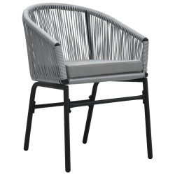 Ensemble à manger de jardin 5 pcs Gris 