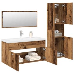 Ensemble de meubles salle de bain 4 pcs bois d'ingénierie 