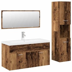 Ensemble de meubles salle de bain 4 pcs bois d'ingénierie 