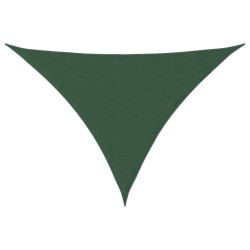 Voile parasol tissu oxford triangulaire 4x4x5,8 m vert foncé 