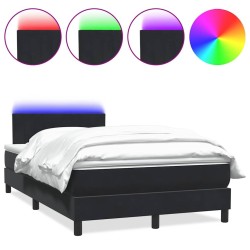 Sommier à lattes de lit avec matelas noir 120x210 cm velours 