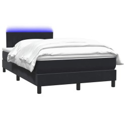 Sommier à lattes de lit avec matelas noir 120x210 cm velours 