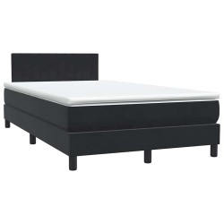 Sommier à lattes de lit avec matelas noir 120x210 cm velours 
