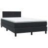 Sommier à lattes de lit avec matelas noir 120x210 cm velours 