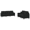 Ensemble de canapés 2 pcs avec coussins Noir Velours 