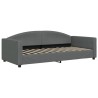 Lit de jour avec gigogne et matelas gris foncé 90x200 cm tissu 