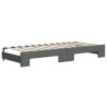 Lit de jour avec gigogne et matelas gris foncé 90x200 cm tissu 