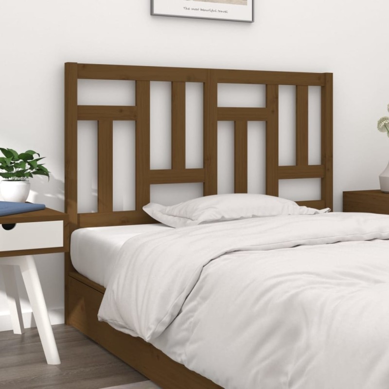 Tête de lit Marron miel 125,5x4x100 cm Bois massif de pin Tête de lit Marron miel 125,5x4x100 cm Bois massif de pin
