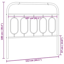 Tête de lit métal blanc 100 cm 