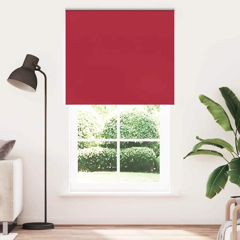 Store enrouleur occultant rouge largeur du tissu 121,6 cm 