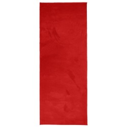 Tapis OVIEDO à poils courts rouge 80x200 cm 