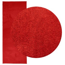 Tapis OVIEDO à poils courts rouge 80x200 cm 