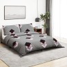 Ensemble de housse de couette Gris 155x220 cm Coton 