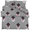 Ensemble de housse de couette Gris 155x220 cm Coton 