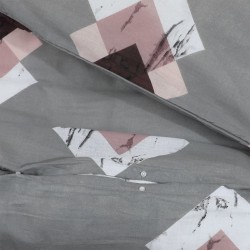 Ensemble de housse de couette Gris 155x220 cm Coton 