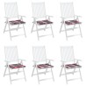 Coussins de chaise de jardin lot de 6 carreaux rouges 40x40x3cm 