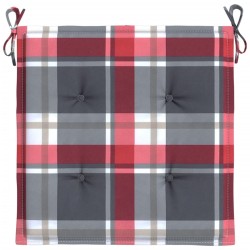 Coussins de chaise de jardin lot de 6 carreaux rouges 40x40x3cm 