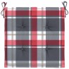 Coussins de chaise de jardin lot de 6 carreaux rouges 40x40x3cm 