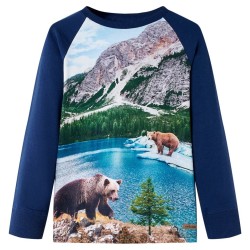 T-shirt enfants à manches longues bleu marine 140 