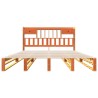 Lit bibliothèque sans matelas cire marron 200x200 cm pin massif 