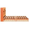 Lit bibliothèque sans matelas cire marron 200x200 cm pin massif 