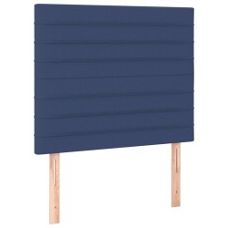 Sommier à lattes de lit avec matelas Bleu 100x200 cm Tissu 
