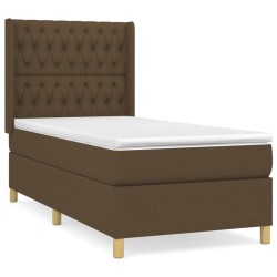 Sommier à lattes de lit avec matelas Marron foncé 100x200 cm 