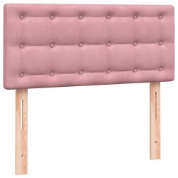 Sommier à lattes de lit avec matelas rose 100x220 cm velours 