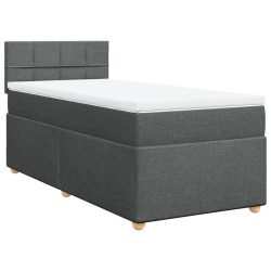 Sommier à lattes de lit avec matelas Gris foncé 100x200cm Tissu 