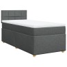 Sommier à lattes de lit avec matelas Gris foncé 100x200cm Tissu 