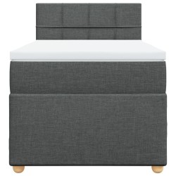 Sommier à lattes de lit avec matelas Gris foncé 100x200cm Tissu 