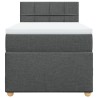 Sommier à lattes de lit avec matelas Gris foncé 100x200cm Tissu 
