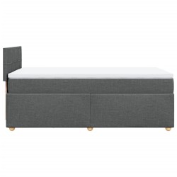 Sommier à lattes de lit avec matelas Gris foncé 100x200cm Tissu 