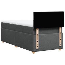 Sommier à lattes de lit avec matelas Gris foncé 100x200cm Tissu 