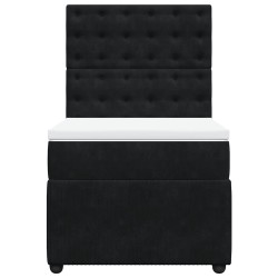 Sommier à lattes de lit avec matelas Noir 90x190 cm Velours 