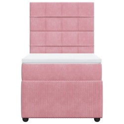 Sommier à lattes de lit avec matelas Rose 90x190 cm Velours 