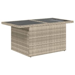 Salon de jardin 5 pcs avec coussins gris clair résine tressée 