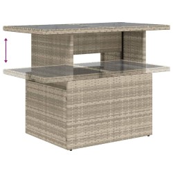 Salon de jardin 5 pcs avec coussins gris clair résine tressée 