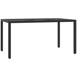 Ensemble à manger de jardin coussins 5pcs Noir Résine tressée 