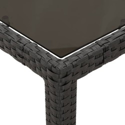 Ensemble à manger de jardin coussins 5pcs Noir Résine tressée 