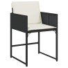Ensemble à manger de jardin coussins 7pcs Noir Résine tressée 