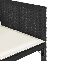 Ensemble à manger de jardin coussins 7pcs Noir Résine tressée 
