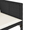 Ensemble à manger de jardin coussins 7pcs Noir Résine tressée 