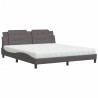 Lit avec matelas gris 180x200 cm similicuir 