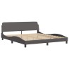 Lit avec matelas gris 180x200 cm similicuir 