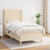Sommier à lattes de lit avec matelas Crème 100x200 cm Tissu 