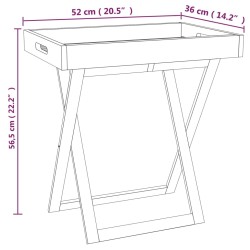 Table à plateau pliante 52x36x56,5 cm Bois massif de noyer 