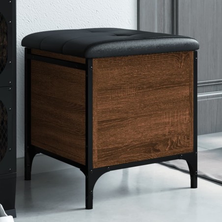 Banc de rangement chêne marron 42x42x45 cm bois d'ingénierie 
